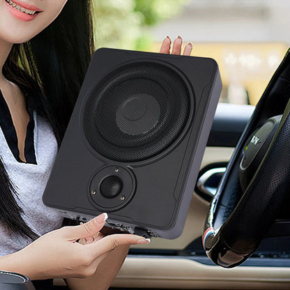Auto Subwoofer Audio - Sub Bass Speaker - voor Auto of Truck Audio - Slim Kit - Onder Stoel - Actieve Subwoofer - 8Inch - 600W - Zwart - QUORE