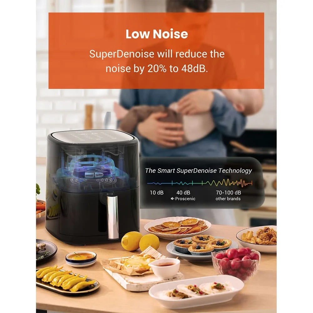 Hot air fryer - Airfryer - Smart Electric Air Fryer - Oil-free - Non-stick pan - 1500W - 5L - Black