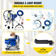 Airbrush - Airbrush Kit - Professionele Airbrush - 2000W - 3000PSI - 2,5L/Minuut - Hogedrukpistool - voor Kunstschilderen Craft Cake Spuiten - Blauw