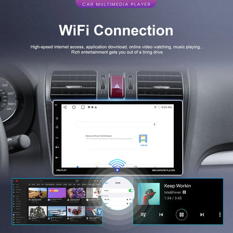 Podofo - Auto Multimedia Speler - 9inch - 2GB - 64GB - AHD - DVR - 1Din - Carplay Scherm - Touchscreen - GPS-navigatie - WIFI - Bluetooth - FM/RDS - Autoradio