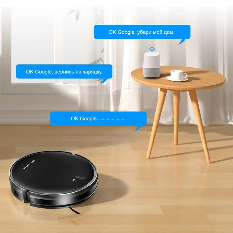 LIECTROUX - Robot Vacuum Cleaner - 2 in 1 - Vacuum Cleaner &amp; Wet Mop Combo - Smart Mapping - WiFi - App - 4KPa - Brushless Motor - Ideal for Pet Hair, Carpet &amp; Floor - Black