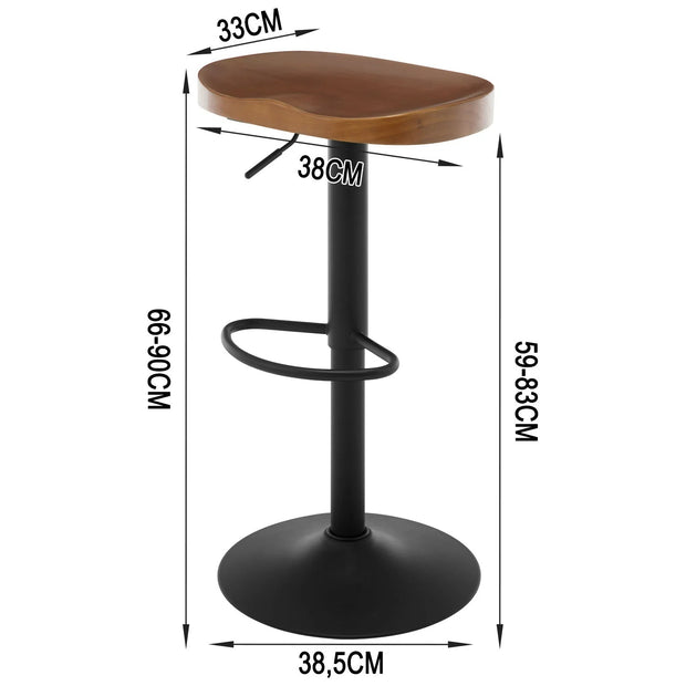 Barkruk - Bar stoelen - 1 pcs industriële houten barkruk- Bar Furniture - 360° verstelbaar - 6.2kg - Bruin