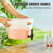 Dispenser - Drankendispenser - Plastic Sapdispenser - met Kraan en Deksel - IJstheedispenser - 3 Gallon - Transparant Wit