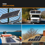 Xinpuguang - Solar panel - Waterproof - Tempered glass - Rigid - For home system Camper Yacht - 2x150w - Monocrystalline silicon - Black