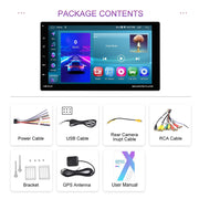 Podofo - Auto Multimedia Speler - 9inch - 1Din - 2GB - 64GB - AHD - Carplay Scherm - Touchscreen - GPS-navigatie - WIFI - Bluetooth - FM/RDS - Autoradio