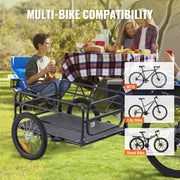 Vevor - Bicycle Trailer - Foldable - with Universal Coupling - Compact Storage - 160 lbs Capacity - Fits 22"-28" Bicycle Wheels - Black