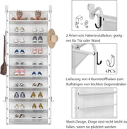 Shoe cabinet - Shoe rack - Shoe bench - 10-tier shoe rack - Hanging shoe rack - for cupboard pantry above the door - White 