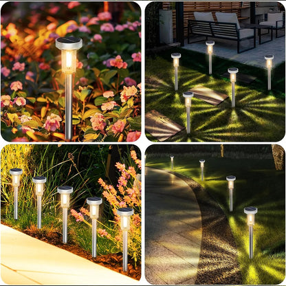Solar Garden Lighting - Solar Garden Spotlight - Outdoor Solar Lawn Lighting - Waterproof - Courtyard and Garden Decoration - 2 Pieces - Warm White