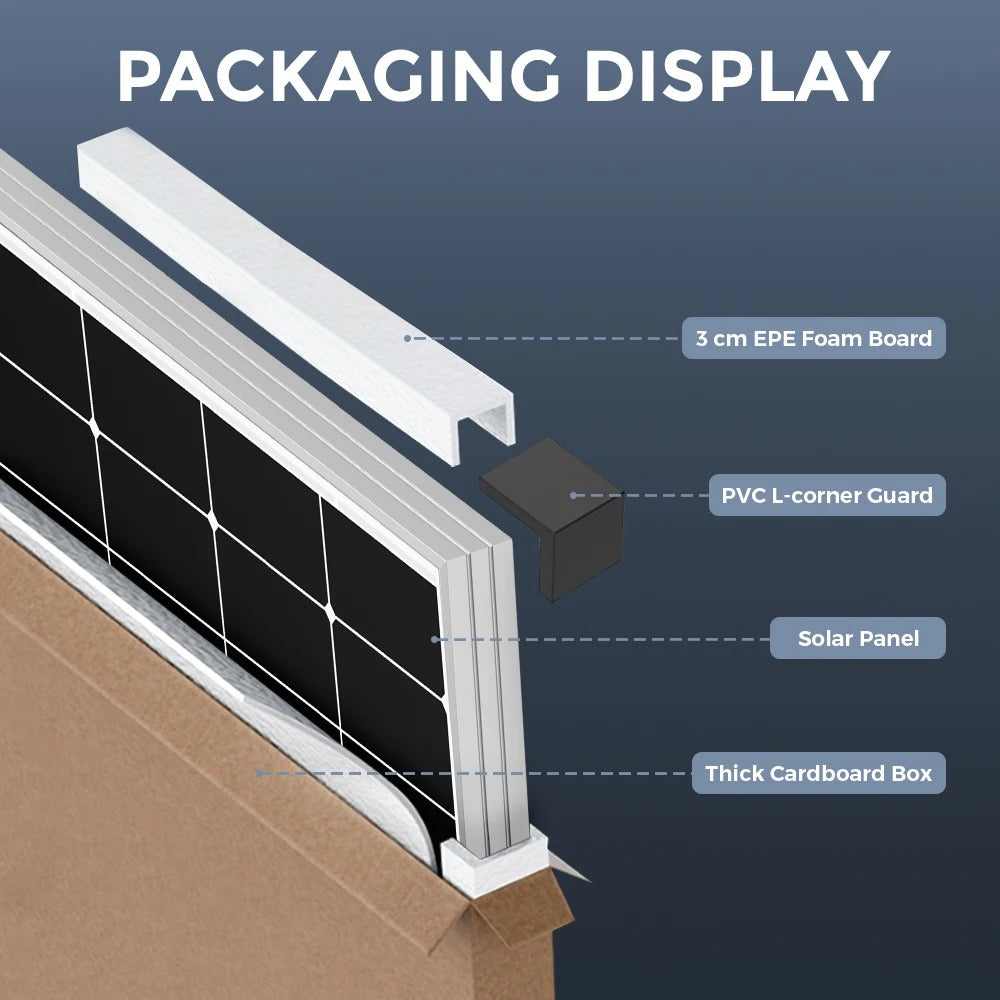 300W zonnepanelen N-type monocristallijn 25% hoog rendement voor camper, huis, garage, dakterras, appartement, balkon, tuin, buiten, off-grid