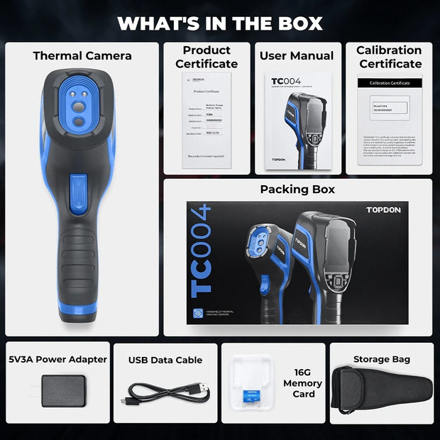 Thermal Imaging Camera - Thermal Imaging Camera - Thermal Imaging Cameras - Resolution 256x192 - 20Hz - 40mk - 2.8-inch screen - Blue