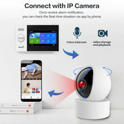 Alarmsysteem - Sirene - Smart Home Beveiligingssysteem - APP - Draadloos - SOS - 4.3 inch LCD - met Alexa - APP Bediening - PSTN - Wit