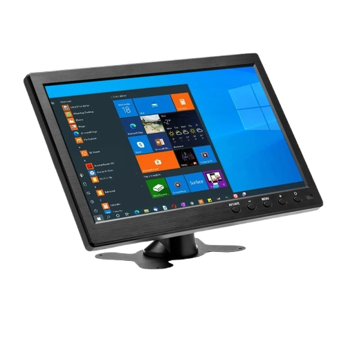 Podofo - LCD-scherm - Automonitor voor achteruitrijcamera - 10,1" LCD - HD-monitor - Mini-tv en computerluidspreker - HDMI - VGA-scherm - Kleurenscherm - Zwart