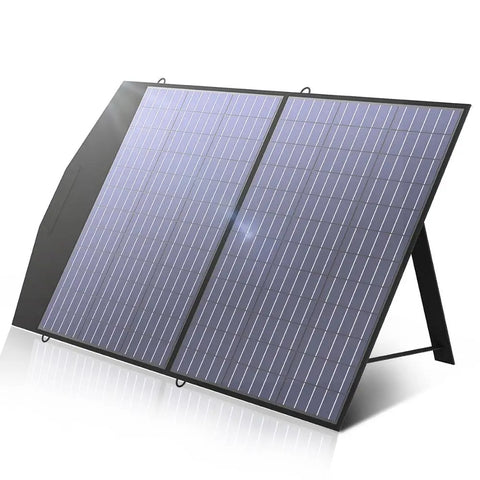 AllPowers - Zonnepaneel - Draagbaar - Waterdicht - Opvouwbaar zonnepaneel - voor Camping RV Tuin Dak - 1 x 100W - Polykristallijn Silicium - Zwart