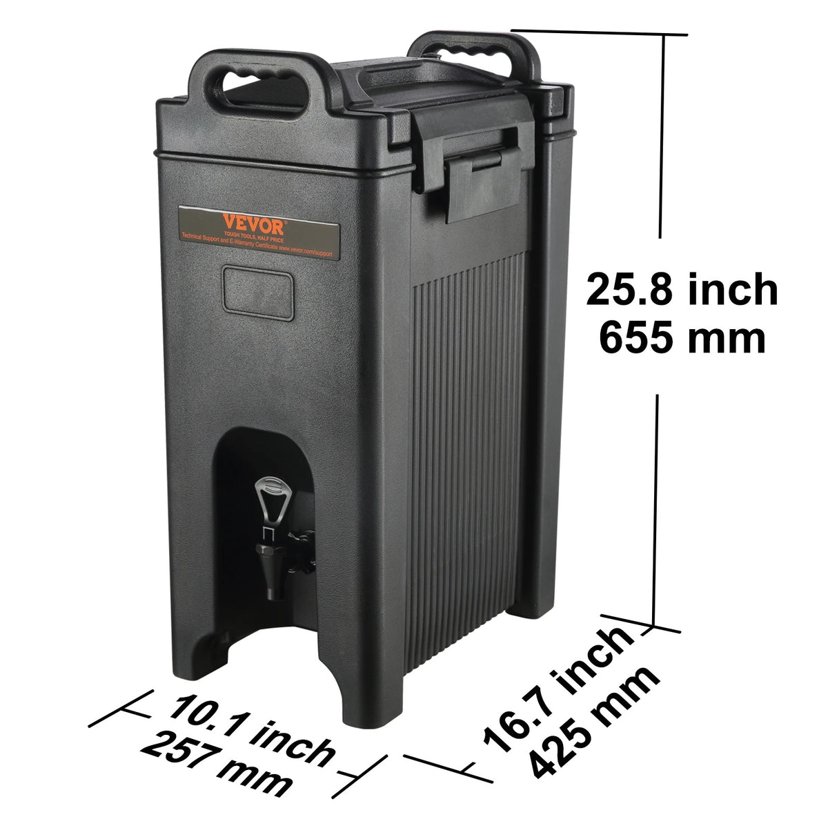 Dispenser - Drankdispenser - Geïsoleerde dispenser - Feestdispenser - Thermische drankdispenser - 5 gallon - Zwart - QUORE