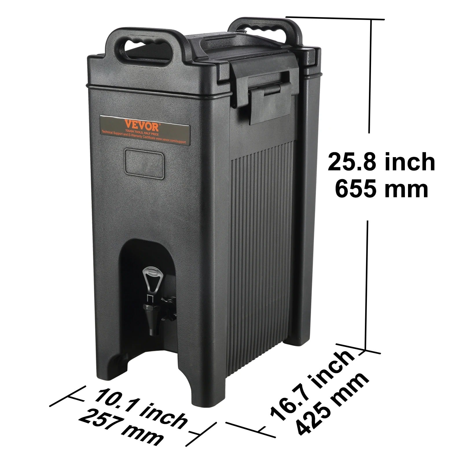 Dispenser - Drankdispenser - Geïsoleerde dispenser - Feestdispenser - Thermische drankdispenser - 5 gallon - Zwart - QUORE