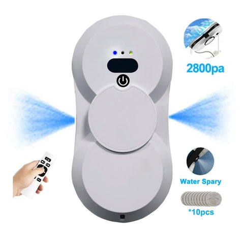 PuRuiKai - Robot raamreiniger - Waternevel - Ultradun - Robot stofzuiger - Glaswisser - Droog & Nat dweilen - AI Route - Wit