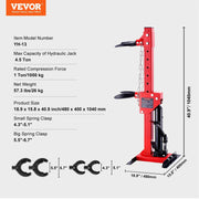 Vevor - Krik - Autokrik - Garagekrik - Strut Spring Compressor - 4,5 ton / 9920 LBS - Hydraulische krik 1 ton nominale compressiekracht - Auto Strut - Rood