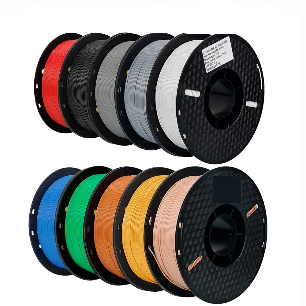 3D Printer Filament - PLA Filament - 10KG - 10pcs - 1.75mm Dimensional Accuracy - for Most FDM Printers - Multicolor