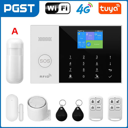Alarm System - Siren - Smart Home Security System - App Control - 433MHz WiFi - 4G - Tuya Smart Alarm - Wireless - Tuya - White