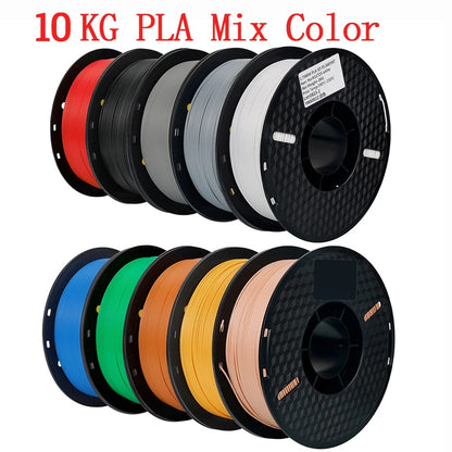 3D Printer Filament - PLA Filament - 10KG - 10pcs - 1.75mm Dimensional Accuracy - for Most FDM Printers - Multicolor