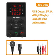 Nice-Power - Power supply - Lab power supply - Inverter - Adjustable voltage regulator - Adjustable power supply - Function generator - Regulated lab power supply - Adjustable - 30V - 10A - 220V - Regulator Stabilizer Table source - Black