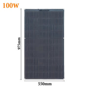 Xinpuguang - Solar panel - Waterproof - Flexible solar panel - Photovoltaic panel - For home, camper, roof, boat - Monocrystalline silicon - 100w - Black