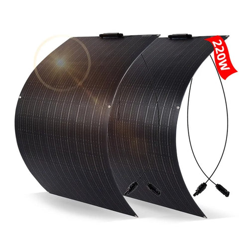 JingYangPV - Zonnepaneel - Waterdicht - Flexibel zonnepaneel - Monokristallijn silicium - Voor thuissysteemkits RV Boot Auto - 2x110W ETFE-paneel - Zwart