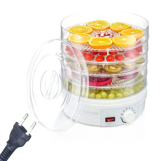 Voedseldroger - Droogoven - Fruitdroger - 5 Schalen - 220V - Vlees Gedehydrateerd - Droogmachine - Transparant - QUORE