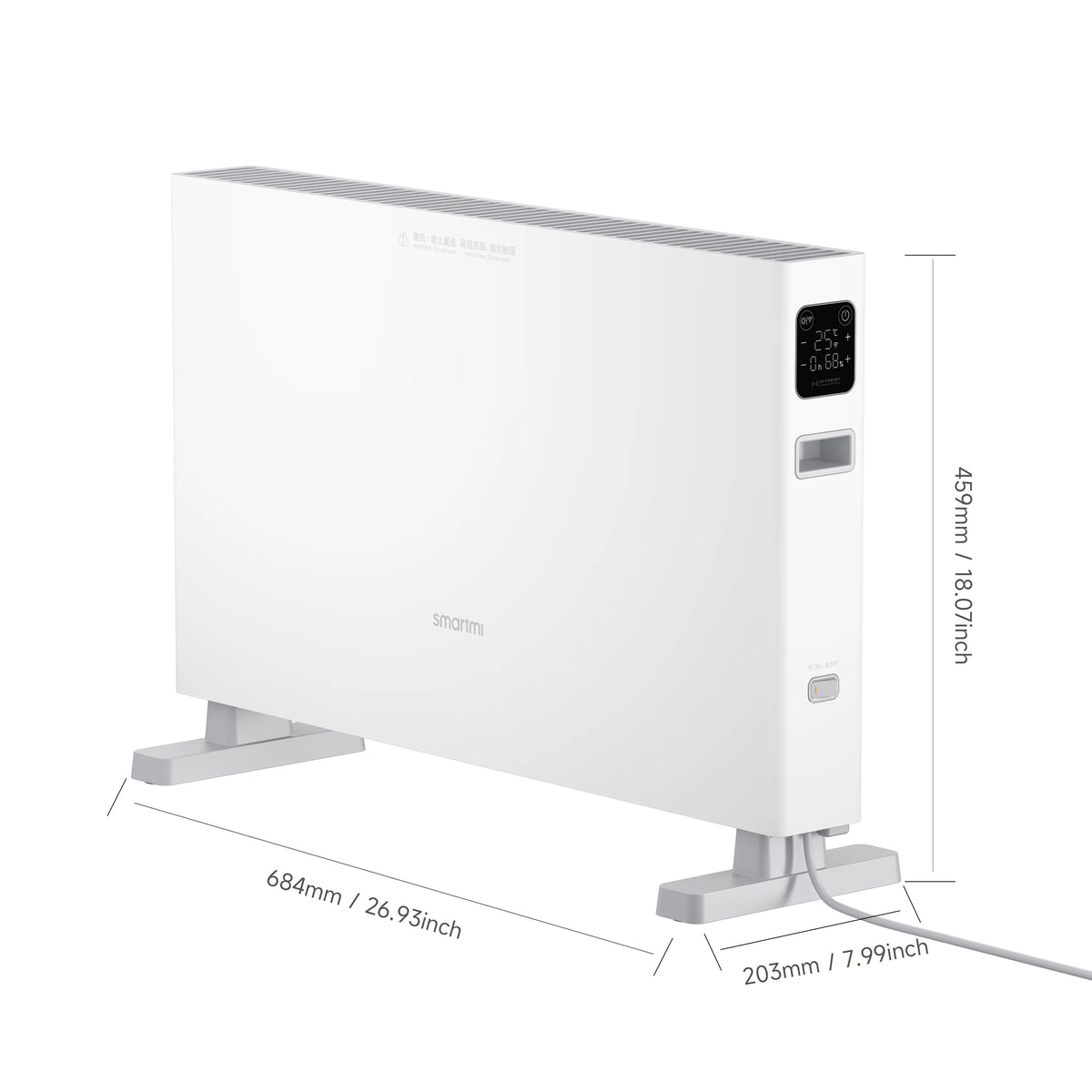 Smartmi - Paneelradiatoren - Elektrische radiator - Snelle warmte convectorkachel - Mi-Home APP-bediening - Waterdicht - Intelligente versie - 2200W - 220V - Wit