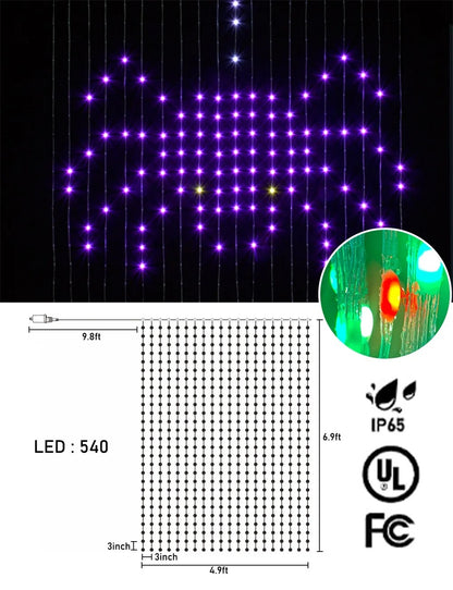 Elenut - Led koperdraad Lichtsnoer - Wifi APP-gestuurd - Kerstgordijnverlichting Raam - DIY Bruiloft Garland Lichtsnoer Binnen Buiten Decoratie - 540LED - Multicolor - QUORE