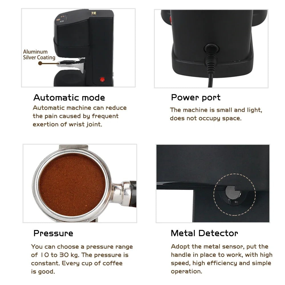 Automatische Koffietamper – Koffiedrukker – Espresso Tamper – Koffie Perser – Instelbare Druk 10-30 Kg – Verstelbare Houder - QUORE