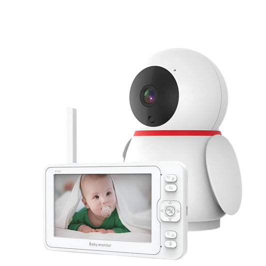 Baby Monitor - Baby Monitor with Camera - Baby Monitor - Indoor Camera - 4800mAh - 2MP - CMOS - Night Vision - PTZ Camera - 1080P - White