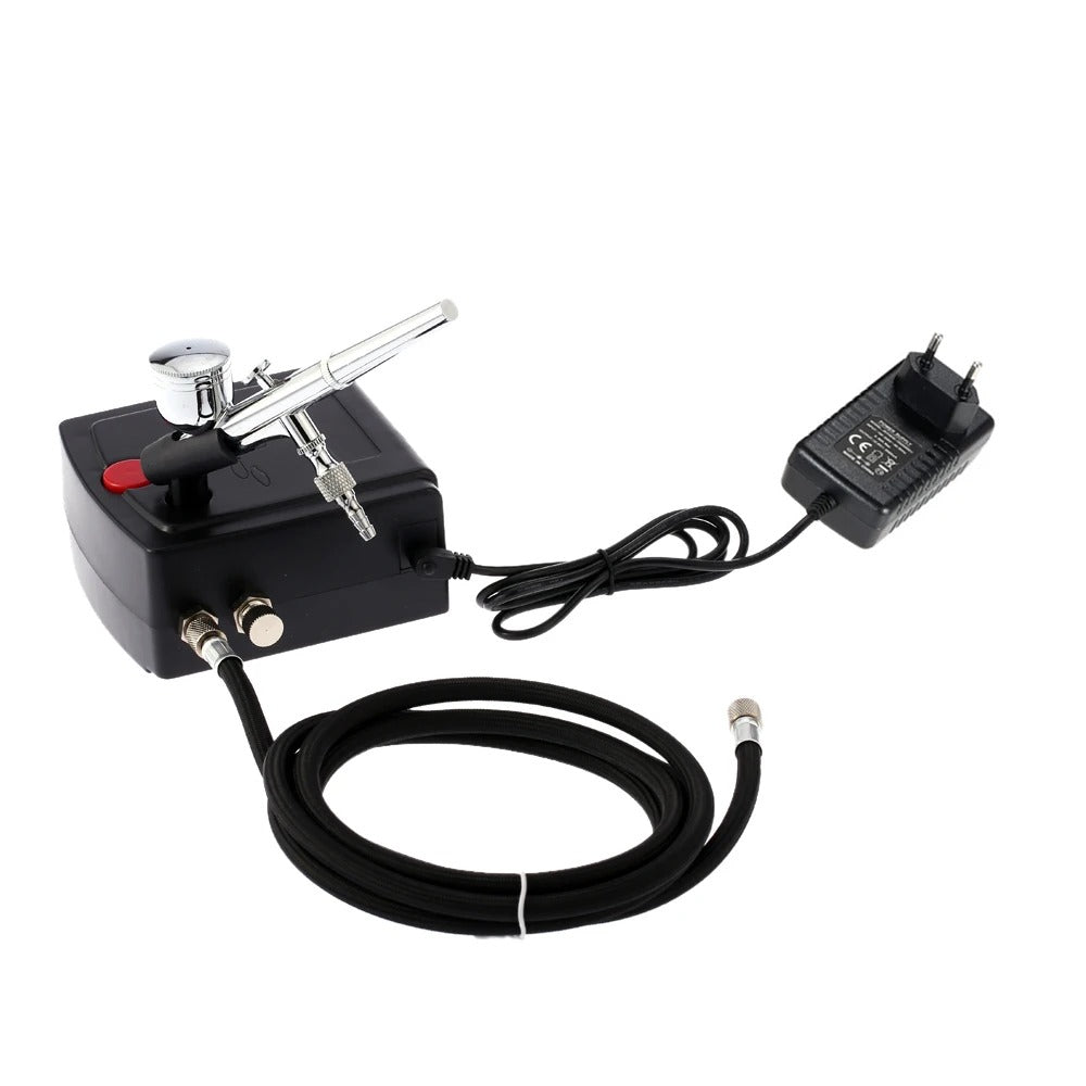 Airbrush - Airbrush Kit - Professionele Airbrush - Airbrush Luchtcompressor Kit - Hogedrukpistool - voor Kunst Schilderen Craft Cake Spuiten - Zwart