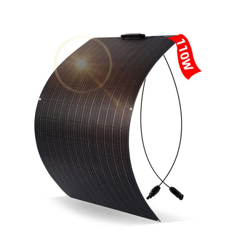 JingYangPV - Zonnepaneel - Waterdicht - Flexibel zonnepaneel - Monokristallijn silicium - Voor thuissysteemkits RV Boot Auto - 2x110W ETFE-paneel - Zwart