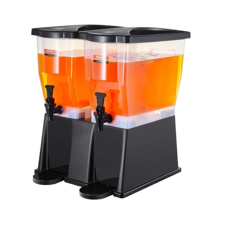 Vevor - Dispenser - Beverage dispenser - Party dispenser - Plastic juice dispenser - for restaurants, hotels and parties - 2 x 2.5 Gal - PP material - Black