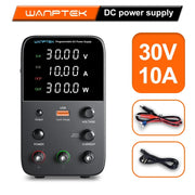 Wanptek - Power Supply - Adjustable DC Voltage Regulator - Adjustable Laboratory Power Supply - Desktop Switched Power Supply - Preset Voltage Current Output - 30V - 10A - 60Hz - Black