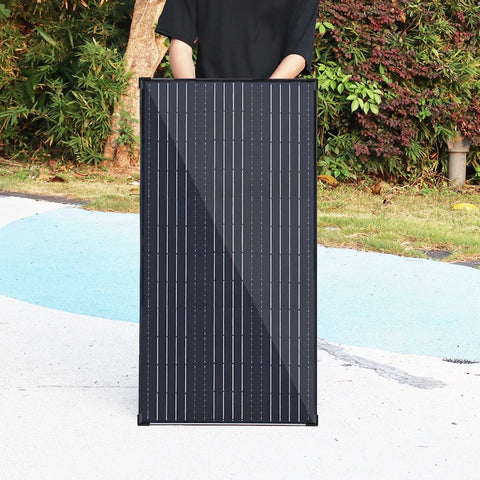 Xinpuguang - Solar Panel - Waterproof - Flexible Solar Panel - Photovoltaic Panel - For Home, Boat, Camping, RV - Monocrystalline Silicon - 150w Panel Only - Black