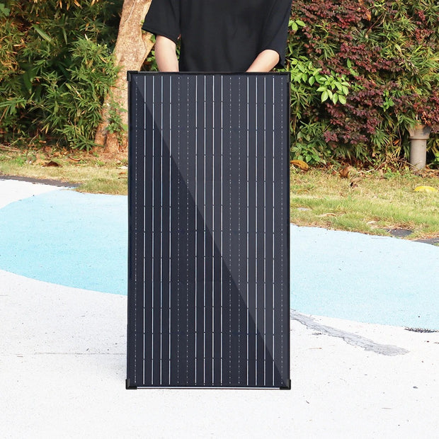 Xinpuguang - Solar Panel - Waterproof - Flexible Solar Panel - Photovoltaic Panel - For Home, Boat, Camping, RV - Monocrystalline Silicon - 150w Panel Only - Black