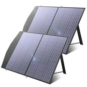 AllPowers - Zonnepaneel - Draagbaar - Waterdicht - Opvouwbaar zonnepaneel - voor Camping RV Tuin Dak - 2 x 100W - Polykristallijn Silicium - Zwart