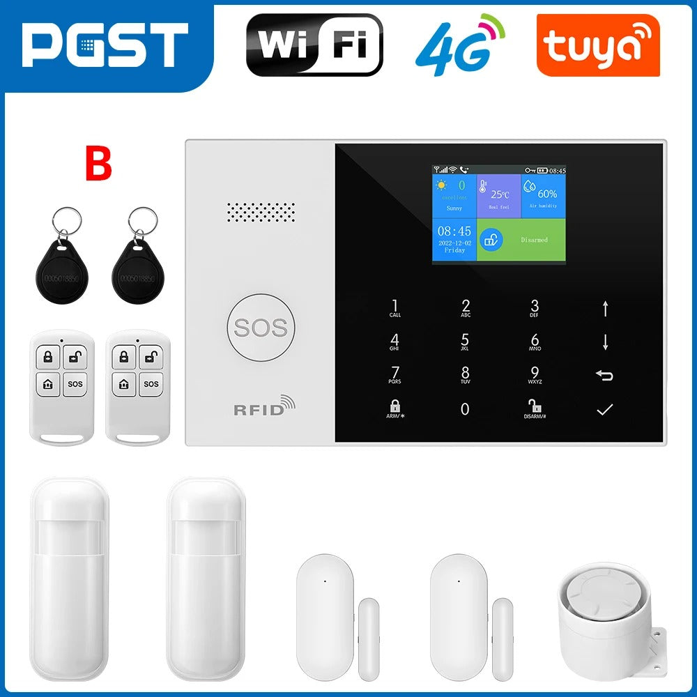 Alarm System - Siren - Smart Home Security System - App Control - Tuya Smart Alarm - Wireless - 433MHz WiFi - 4G - Tuya - White
