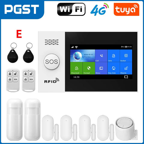 Alarmsysteem - Sirene - Smart Home Beveiligingssysteem - APP - Draadloos - APP Bediening - met Alexa - SOS - PSTN - 4.3 inch LCD - Wit