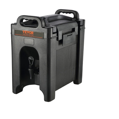 Dispenser - Drankdispenser - Geïsoleerde dispenser - Feestdispenser - Thermische drankdispenser - 2,5 gallon - Zwart - QUORE