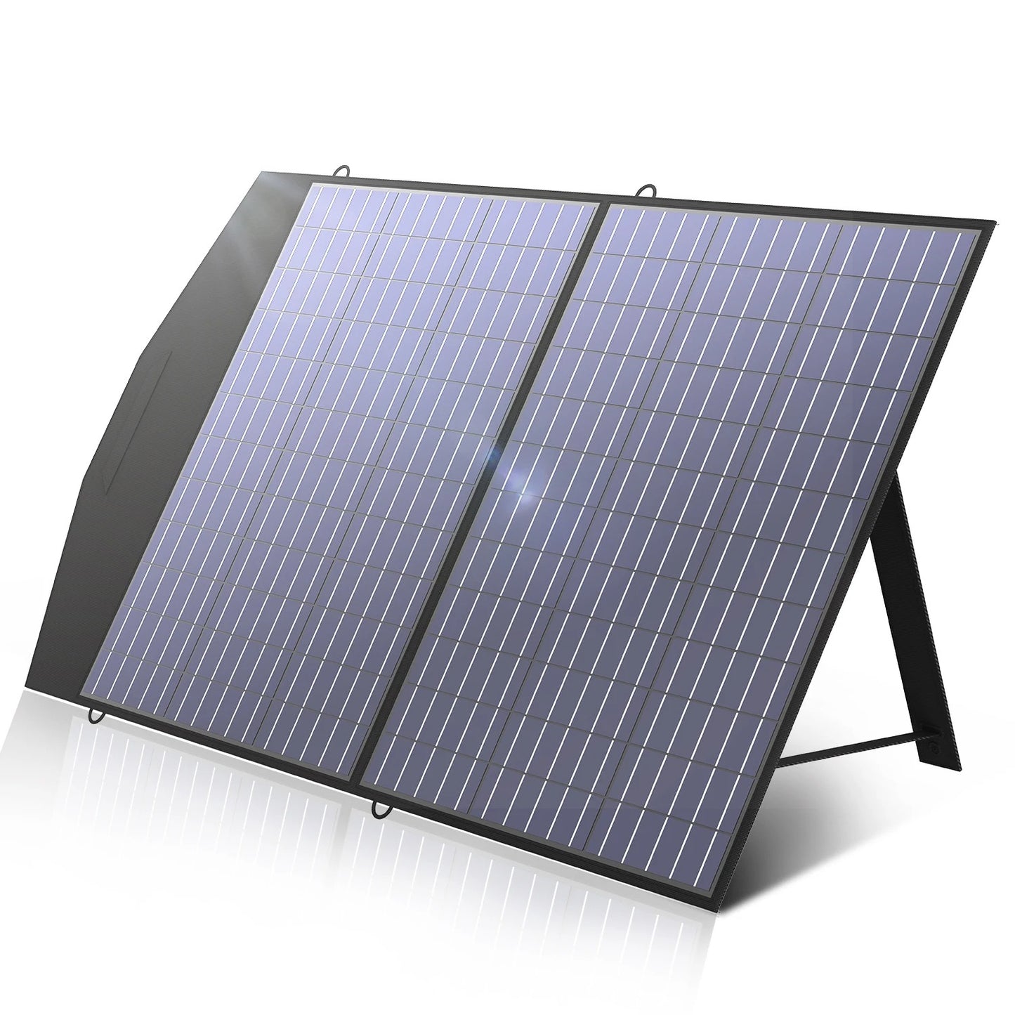 AllPowers - Zonnepaneel - Draagbaar - Waterdicht - Opvouwbaar zonnepaneel - voor Camping RV Tuin Dak - Polykristallijn Silicium - 18V - 100W - Zwart - QUORE