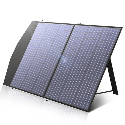 AllPowers - Zonnepaneel - Draagbaar - Waterdicht - Opvouwbaar zonnepaneel - voor Camping RV Tuin Dak - Polykristallijn Silicium - 18V - 100W - Zwart - QUORE