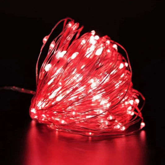 Cwylod - Led koperdraad Lichtsnoer - Waterdicht - LED Lichtsnoer - Werkt op Batterijen - DIY Bruiloft Feest Kerstdecoratie - 3V - 5m - Rood - QUORE