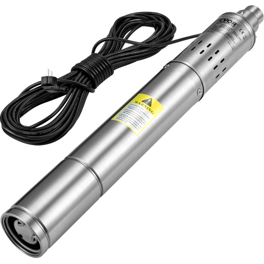 Diepe put dompelpomp - Rioolpomp - 550W - 2850TPM - 35L/Min - IP68 - Grote stroomsnelheid, hoge opvoerhoogte, water extraheren - Zilver - QUORE