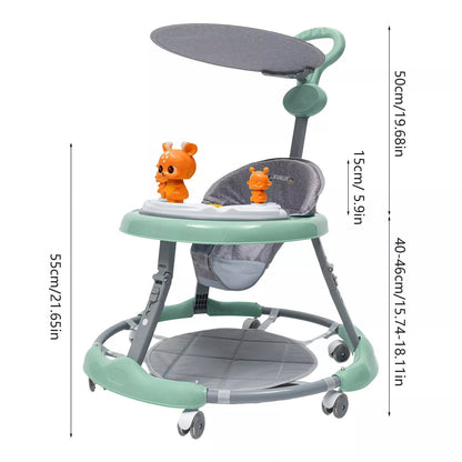 Opvouwbare loopwagen - Baby's - Verstelbaar - Kinderwagen 6-18 maanden - Groen