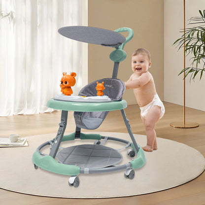 Opvouwbare loopwagen - Baby's - Verstelbaar - Kinderwagen 6-18 maanden - Groen