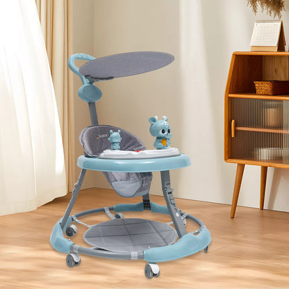Opvouwbare loopwagen - Baby's - Verstelbaar - Kinderwagen 6-18 maanden -  Blauw