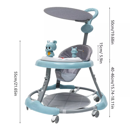 Opvouwbare loopwagen - Baby's - Verstelbaar - Kinderwagen 6-18 maanden -  Blauw